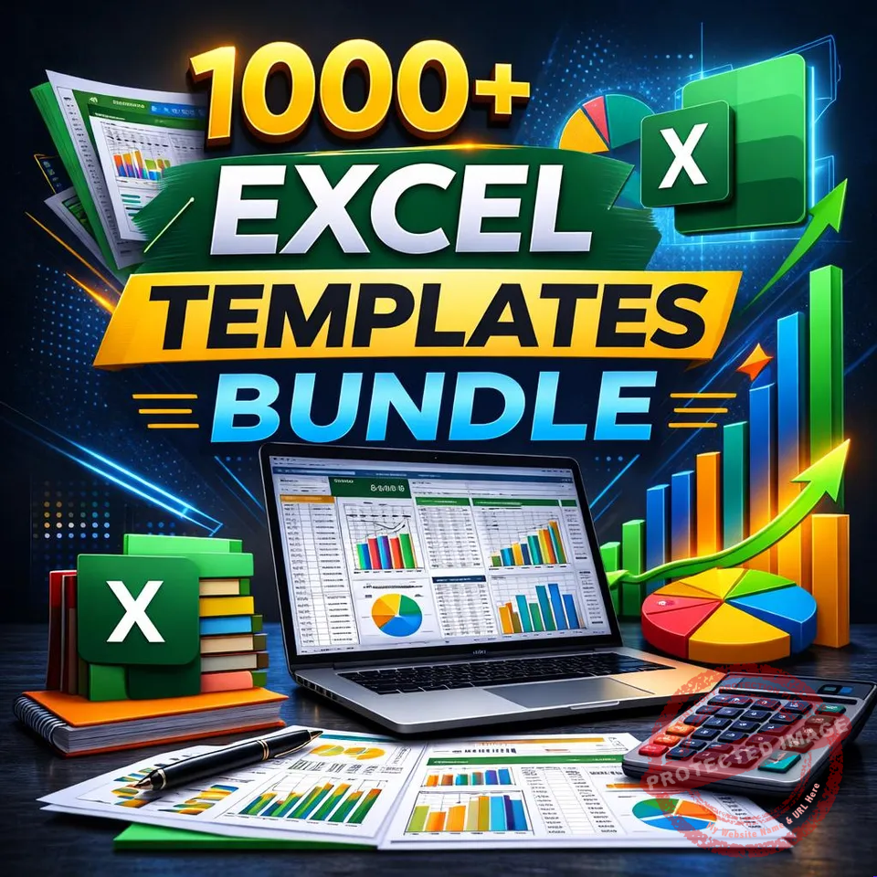 Updated 1000+ Excel Templates Bundle